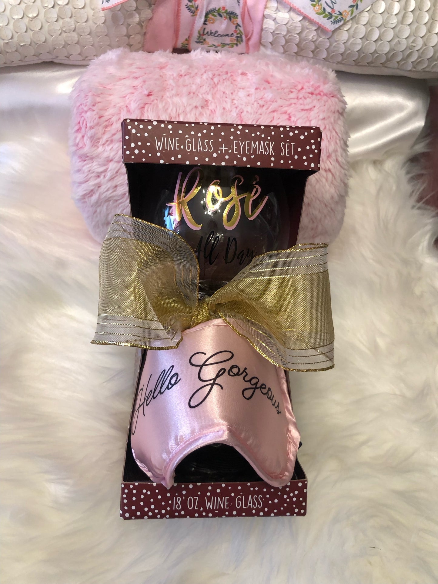 Wine Glass & Eye Mask Set