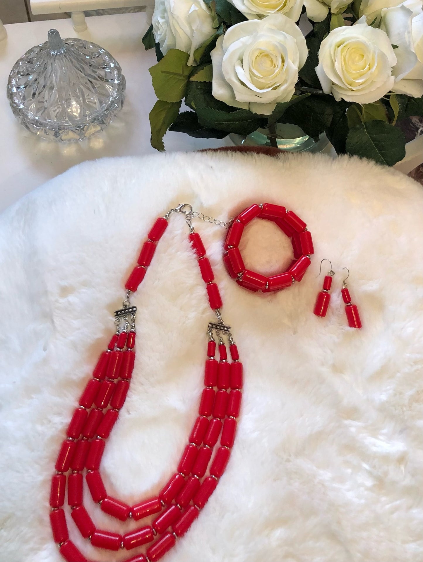 Red Bead Jewlery set